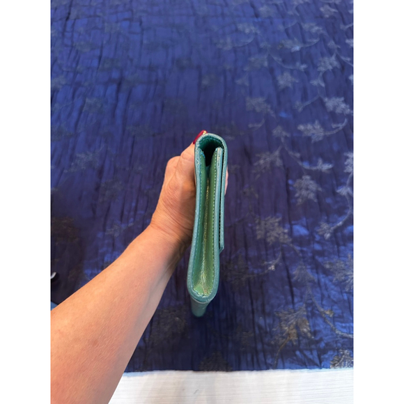 Yves Saint Laurent Green Patent Leather Clutch - Picture 10 of 12